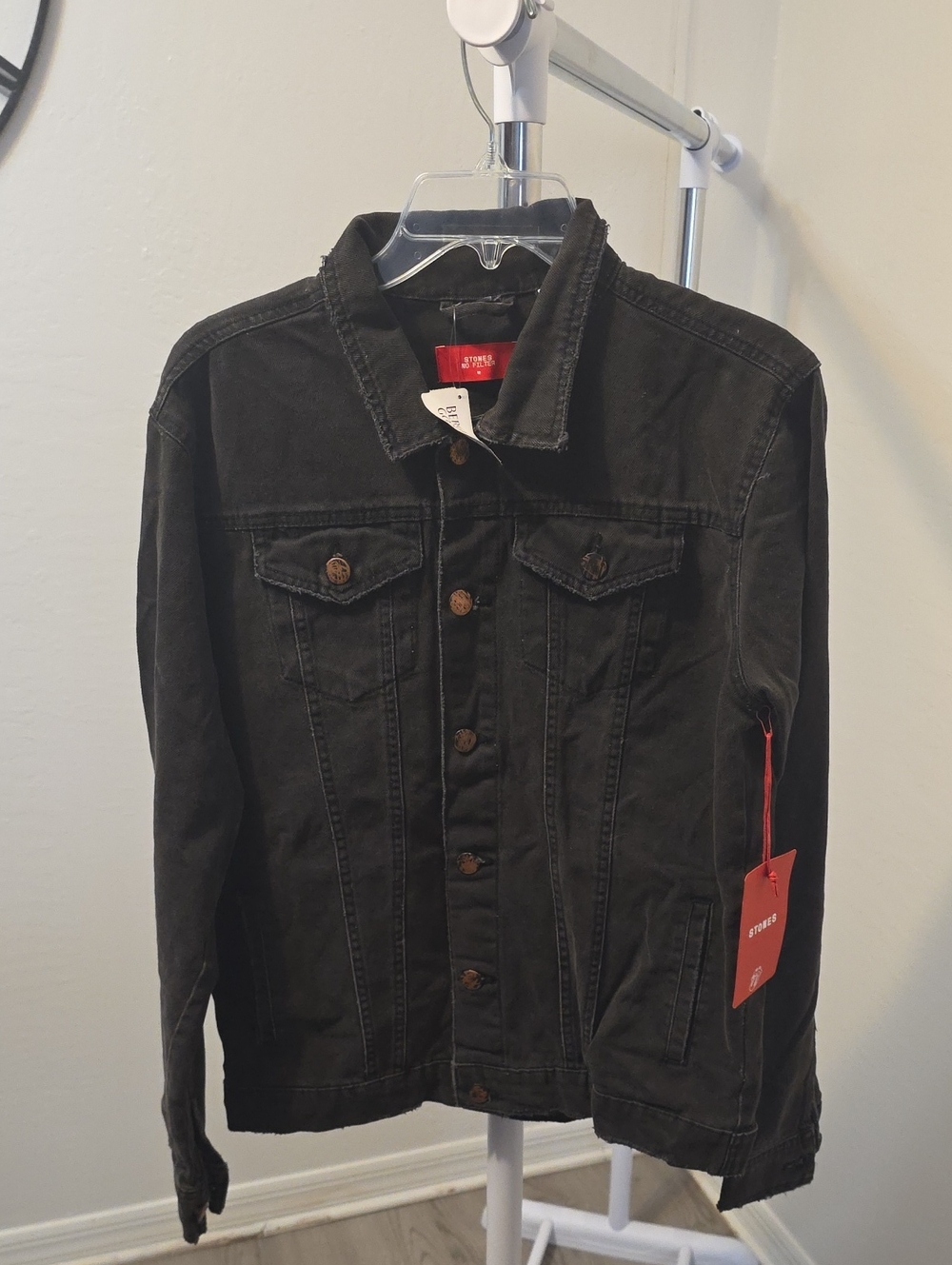 Men’s Black Washed Denim Jacket - Lightweight Shirt Jacket